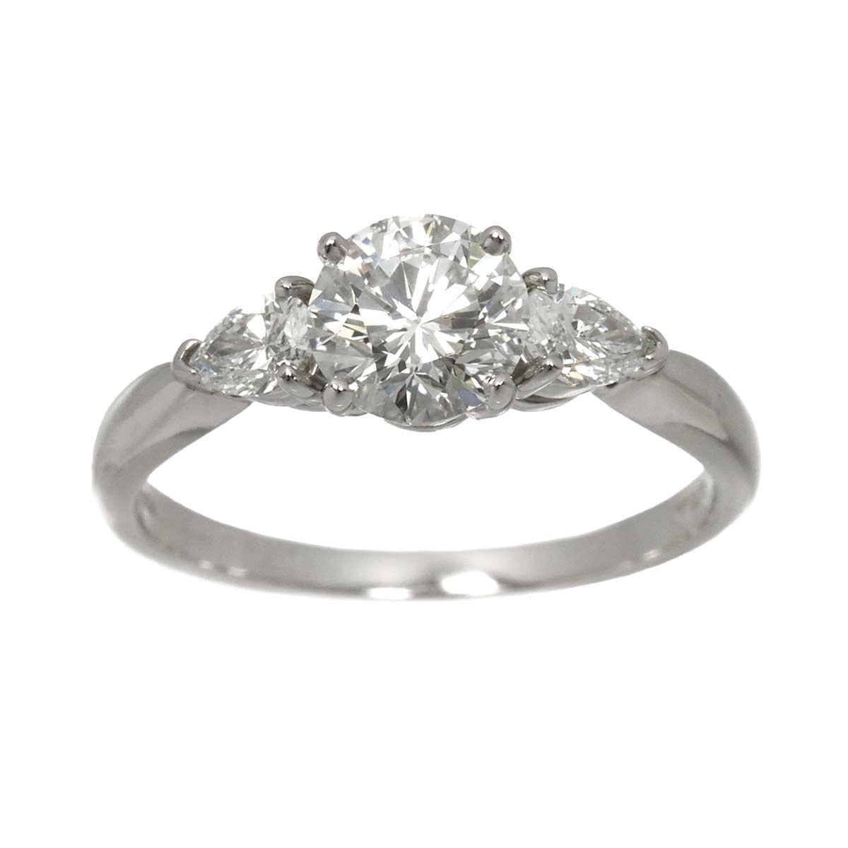 Tiffany & Co Three Stone Diamond Ring Platinum — view 2
