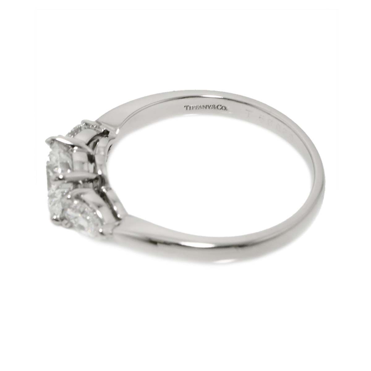 Tiffany & Co Three Stone Diamond Ring Platinum — view 3
