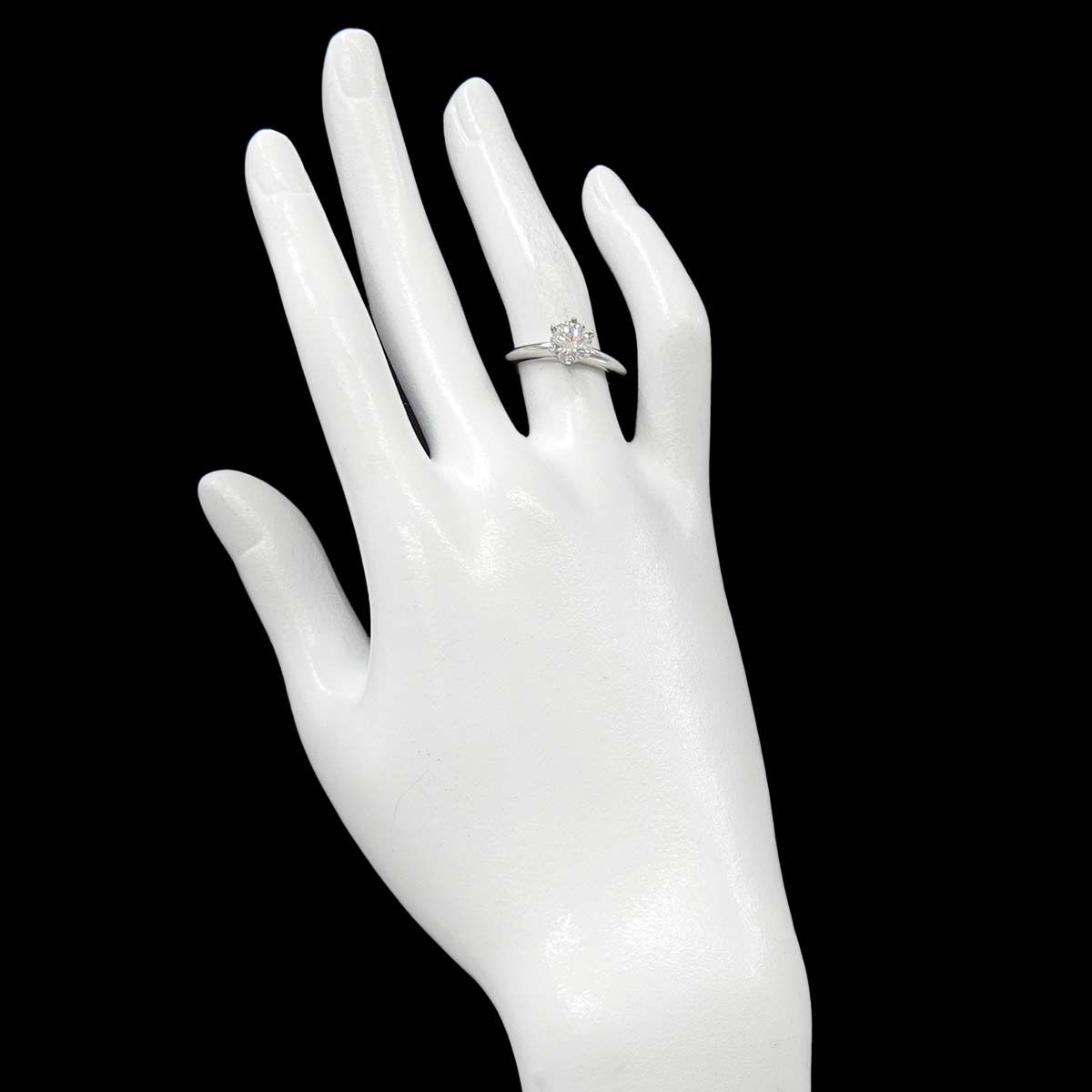 Tiffany & Co Solitaire Diamond I Ring Pt — view 8