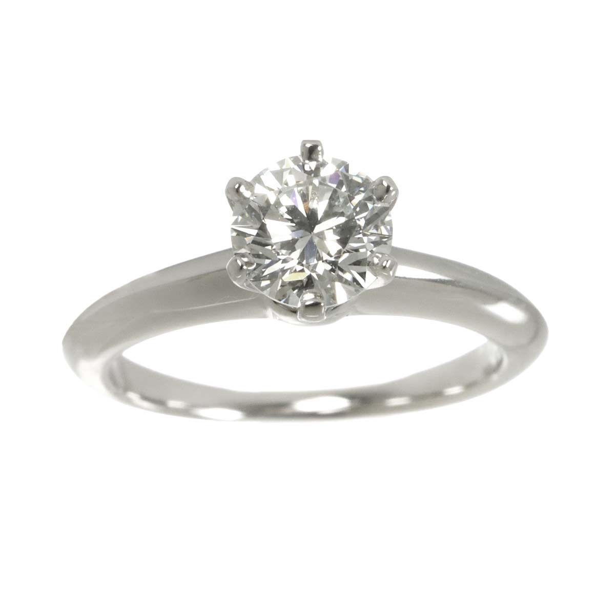 Tiffany & Co Solitaire Diamond I Ring Pt — view 2