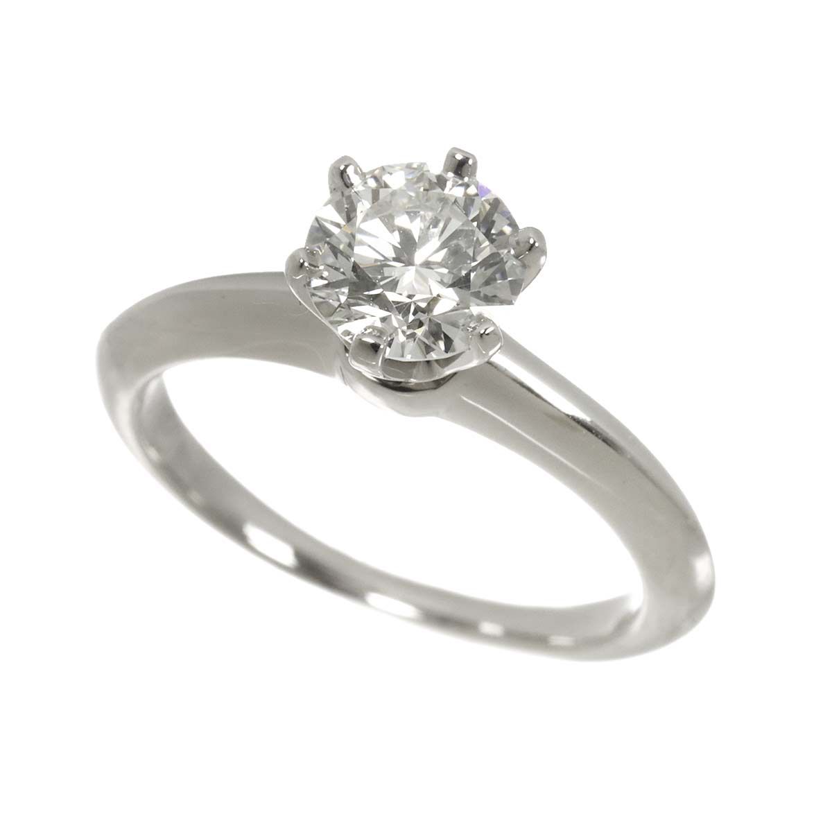 Tiffany & Co Solitaire Diamond I Ring Pt — view 5