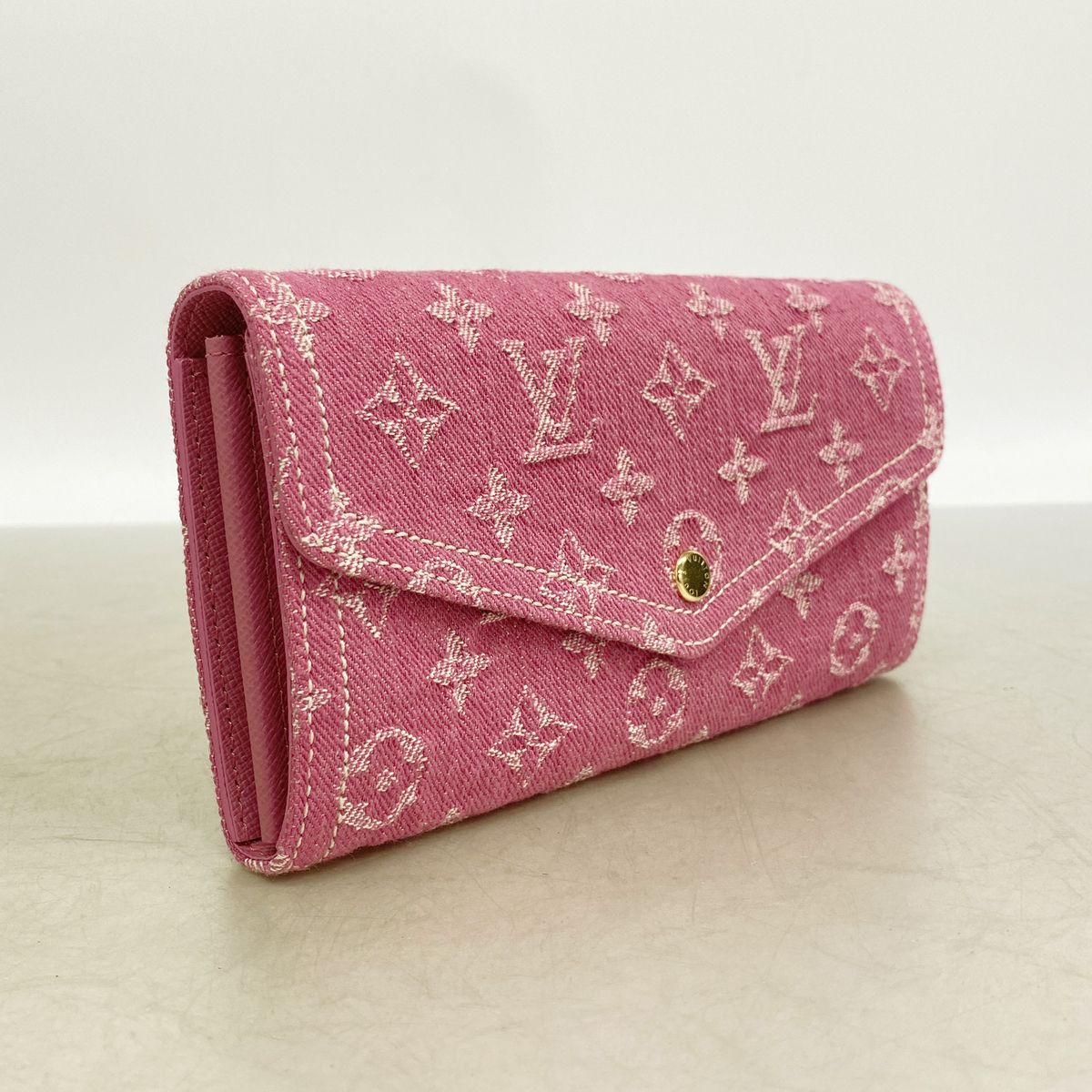 Louis Vuitton Wallet Monogram Denim Portefeuille Sarah Fuchsia — view 2