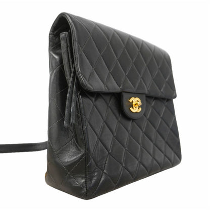 Chanel Backpack Quilted Lambskin Black Gold — view 2