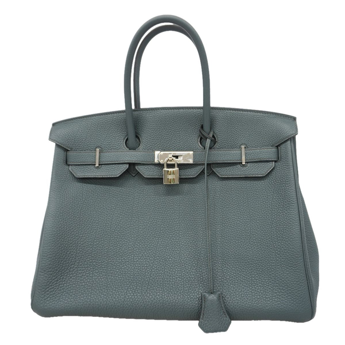 Hermes Handbag Birkin 35 Togo Blue Orage Silver