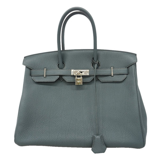 Hermes Handbag Birkin 35 Togo Blue Orage Silver