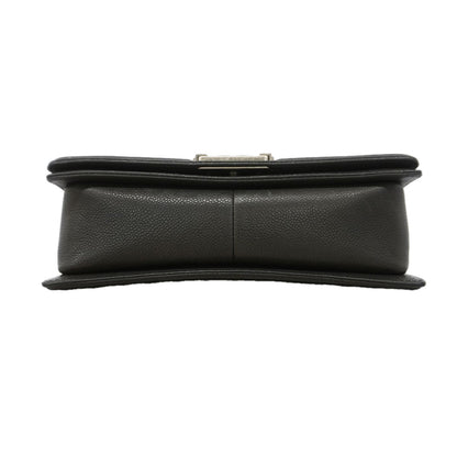Chanel Shoulder Bag Boy Caviar Leather Black Silver — view 3