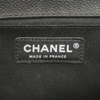 Chanel Shoulder Bag Boy Caviar Leather Black Silver — view 5