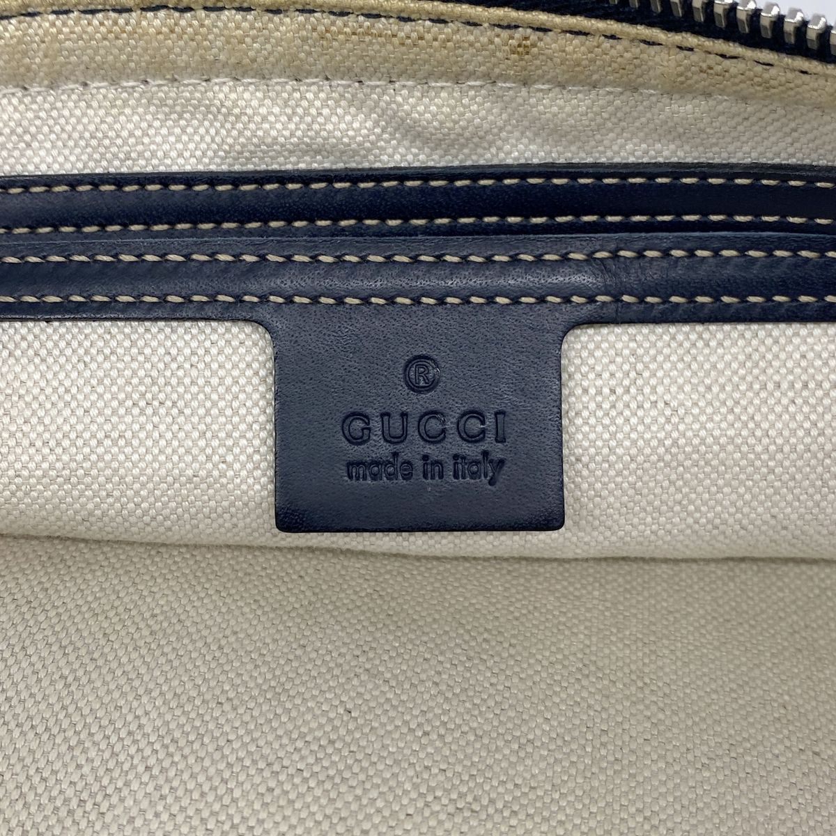 Gucci Waist Bag GG Supreme Navy Brown Silver — view 5