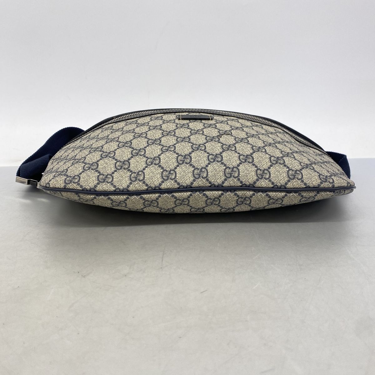 Gucci Waist Bag GG Supreme Navy Brown Silver — view 3