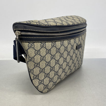 Gucci Waist Bag GG Supreme Navy Brown Silver — view 2
