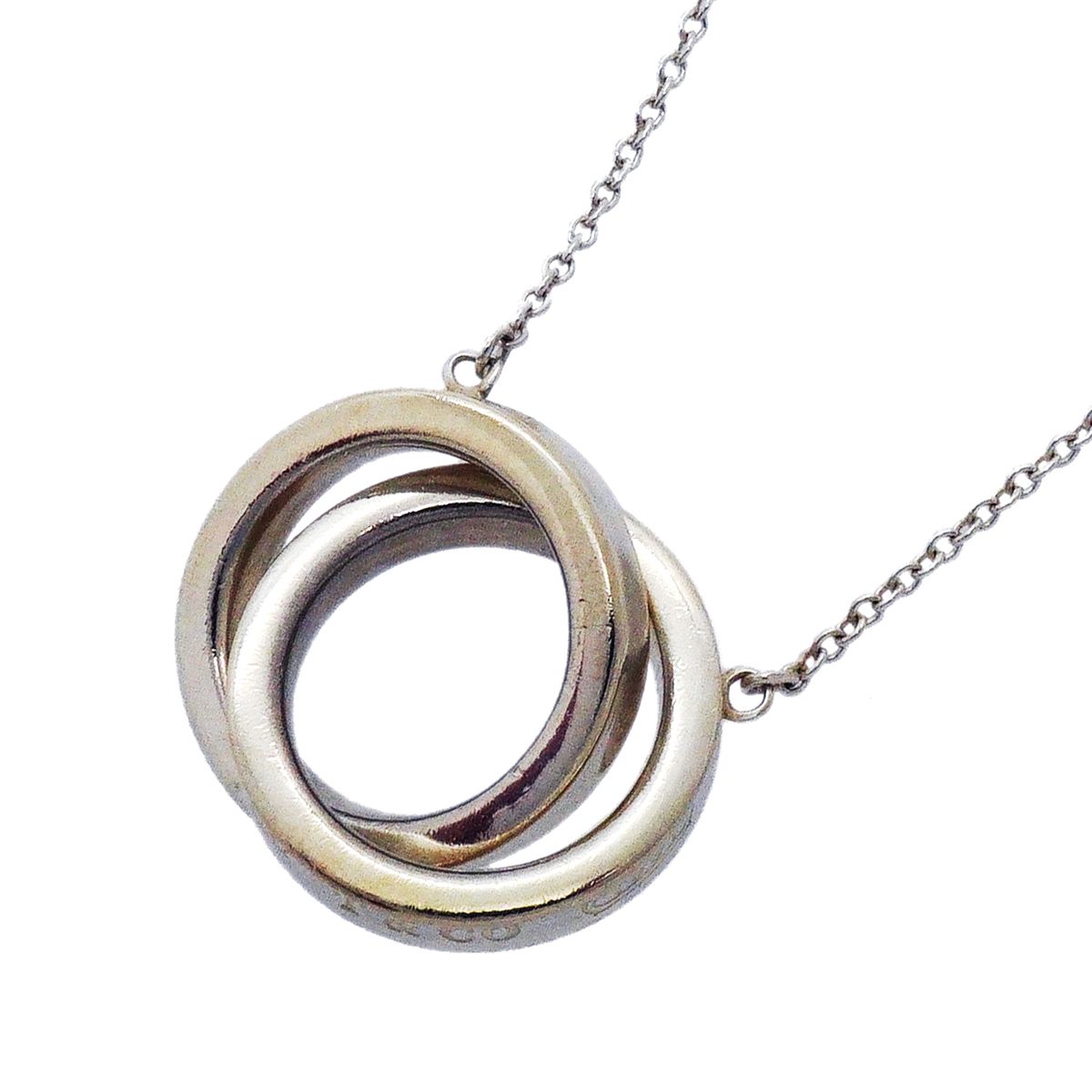 Tiffany & Co Necklace 1837 Interlocking 925 Sterling Silver