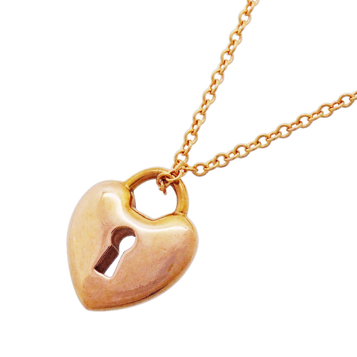 Tiffany & Co Necklace Heart Lock 18k Pink Gold
