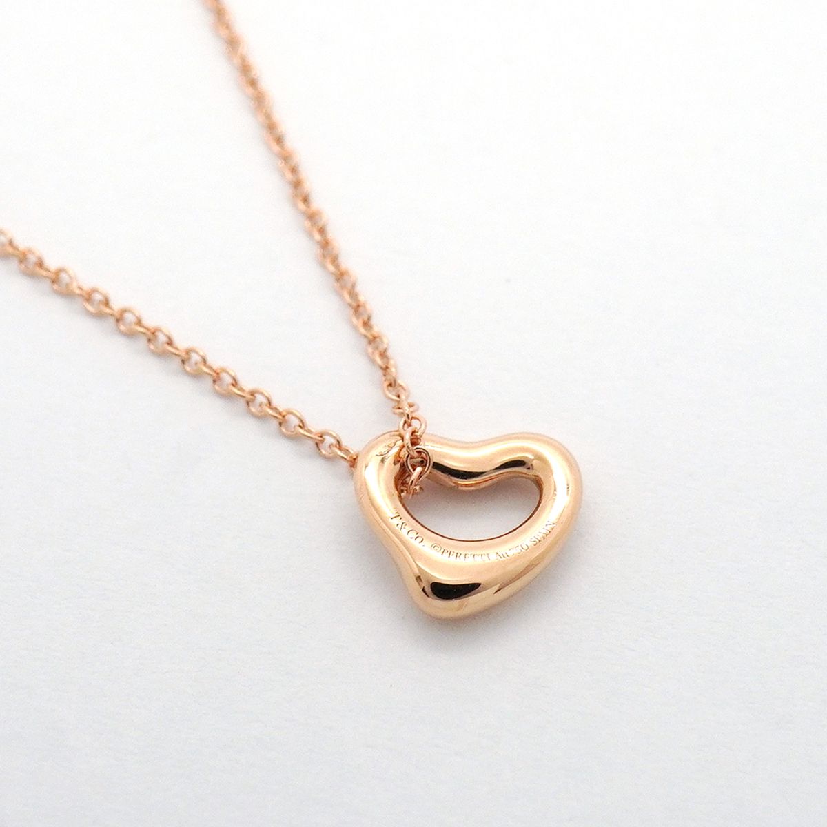 Tiffany & Co Necklace Open Heart 18k Pink Gold — view 2