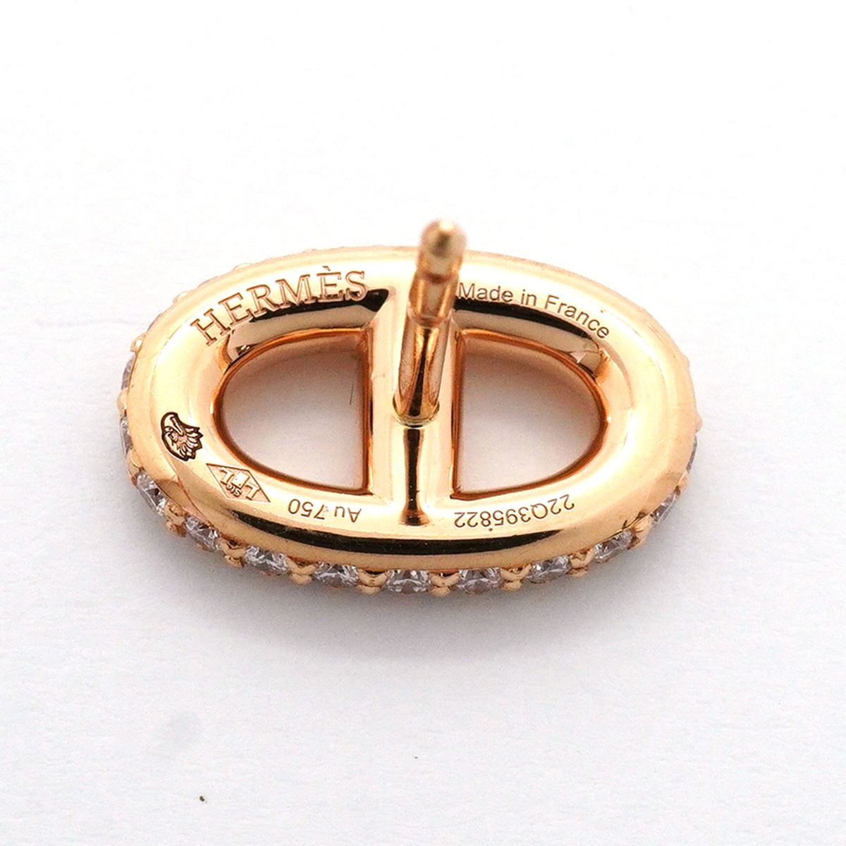 Hermes Earrings Chaine D'ancre Farandole 18k Pink Gold Diamond — view 4