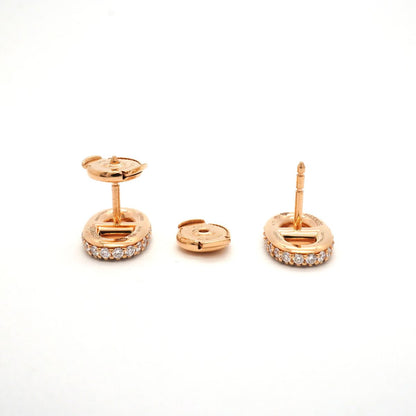 Hermes Earrings Chaine D'ancre Farandole 18k Pink Gold Diamond — view 3
