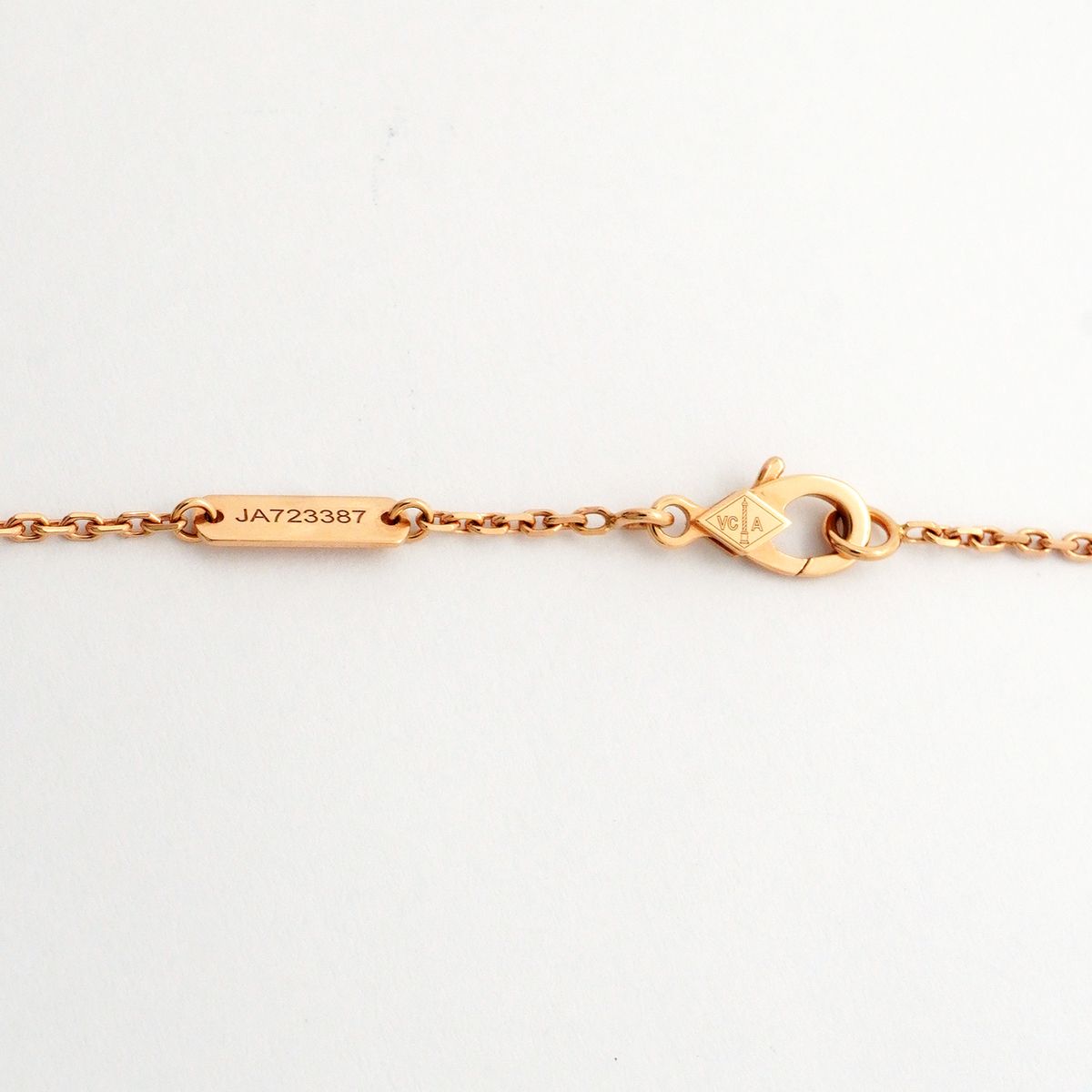 Van Cleef & Arpels Necklace Vintage Alhambra 18k Pink Gold Gray Mother of Pearl — view 5