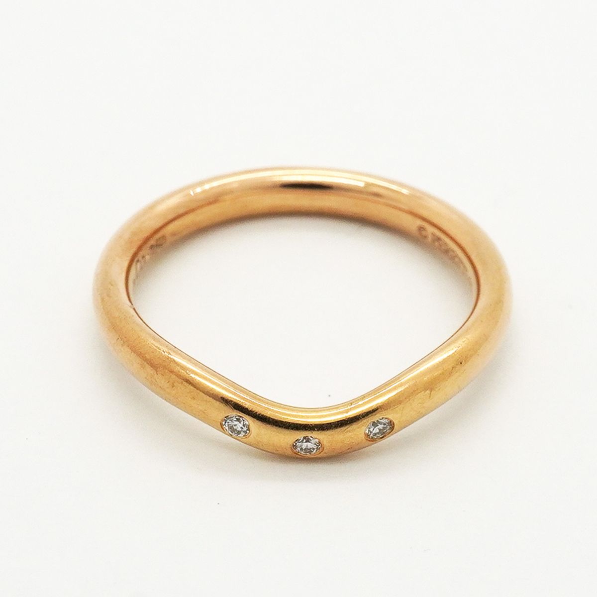 Tiffany & Co Ring Curved Band 18k Pink Gold Diamond — view 3