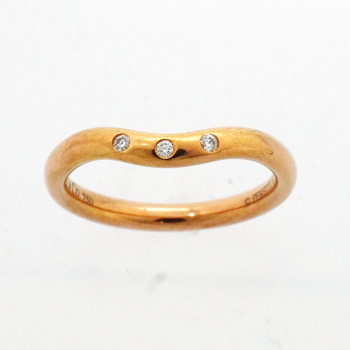 Tiffany & Co Ring Curved Band 18k Pink Gold Diamond — view 2