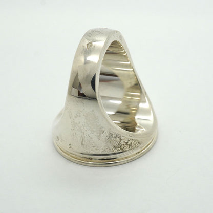 Hermes Ring Signet Round Circle 925 Sterling Silver Brown — view 8