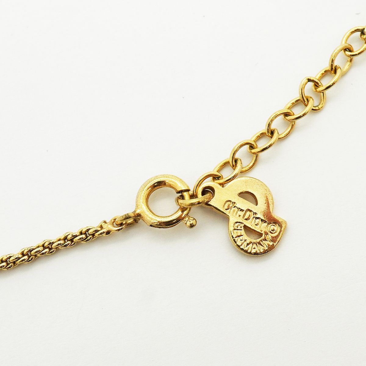 Dior Necklace CD Logo Gold Plated Rhinestone — view 4