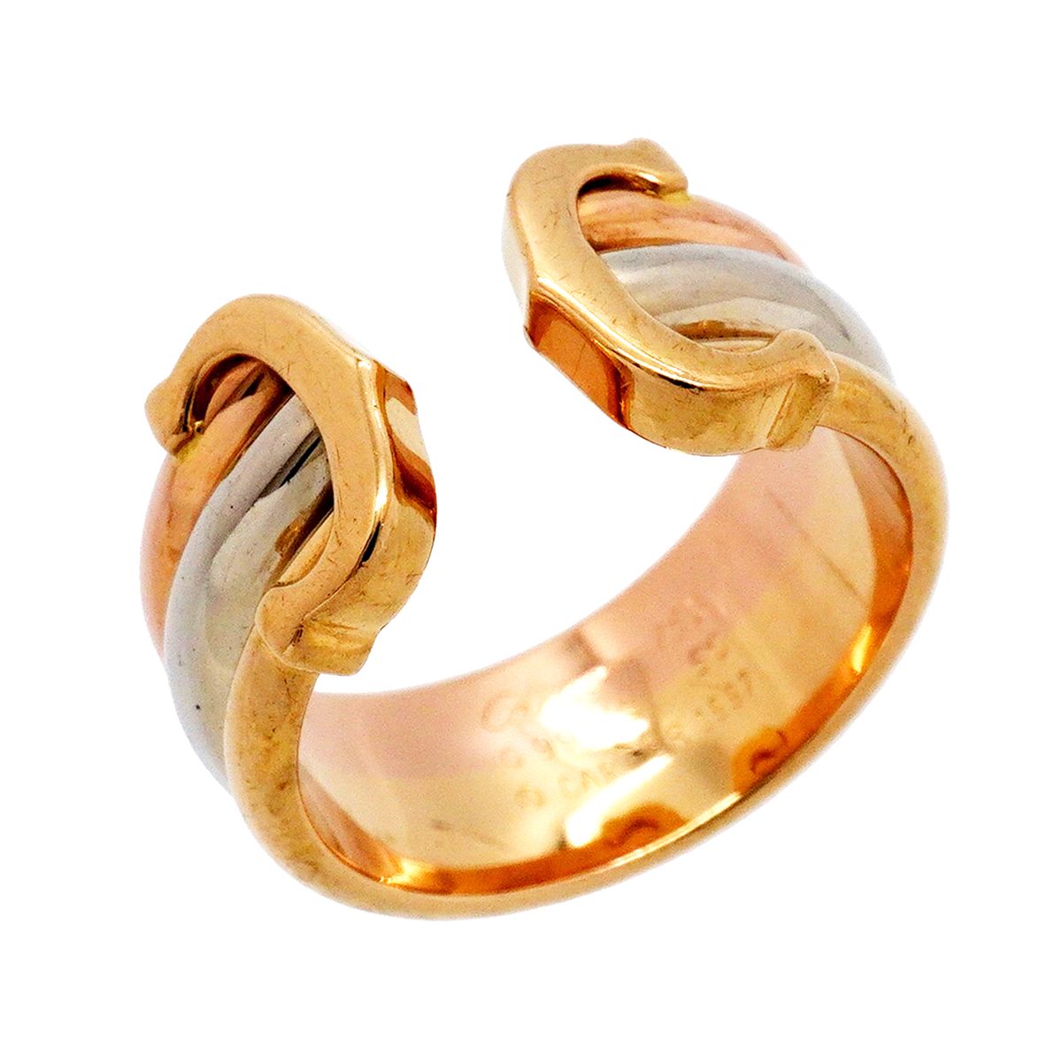 Cartier Ring 2C 18k Yellow Gold 18k White Pink