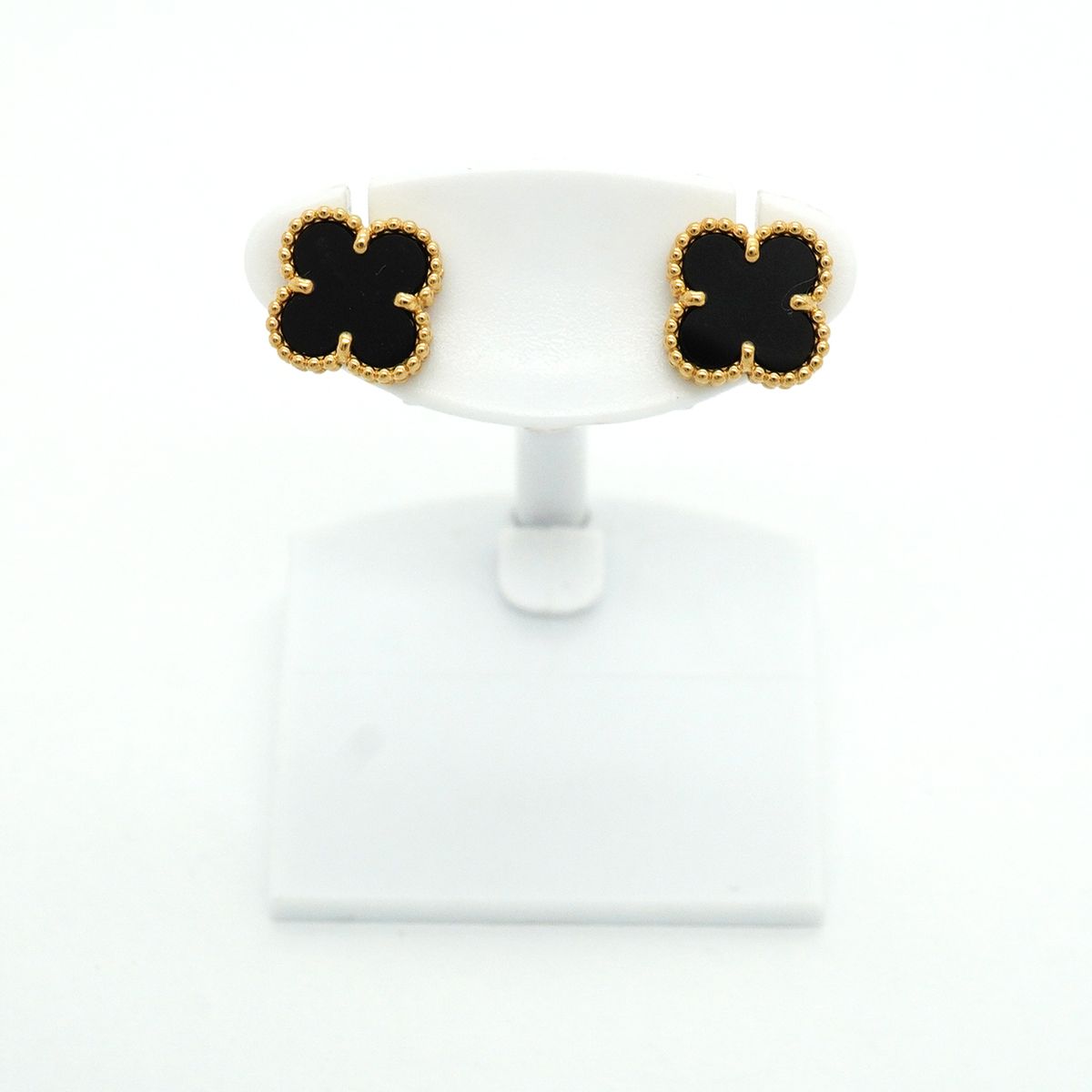 Van Cleef & Arpels Earrings Sweet Alhambra 18k Yellow Gold Onyx Black — view 2