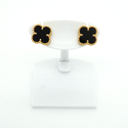 Van Cleef & Arpels Earrings Sweet Alhambra 18k Yellow Gold Onyx Black — view 2