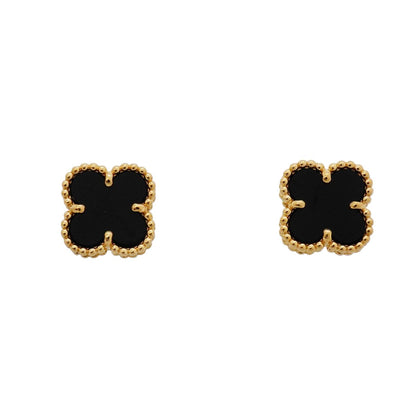 Van Cleef & Arpels Earrings Sweet Alhambra 18k Yellow Gold Onyx Black