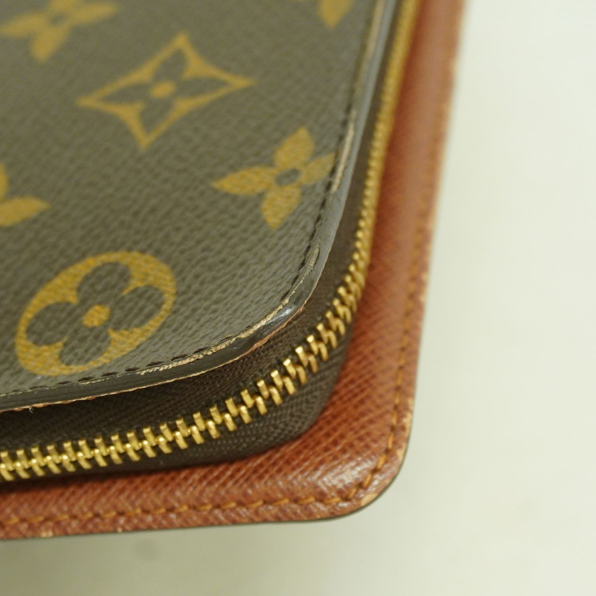 Louis Vuitton Wallet Monogram Porte Monnaie Zip Brown — view 8