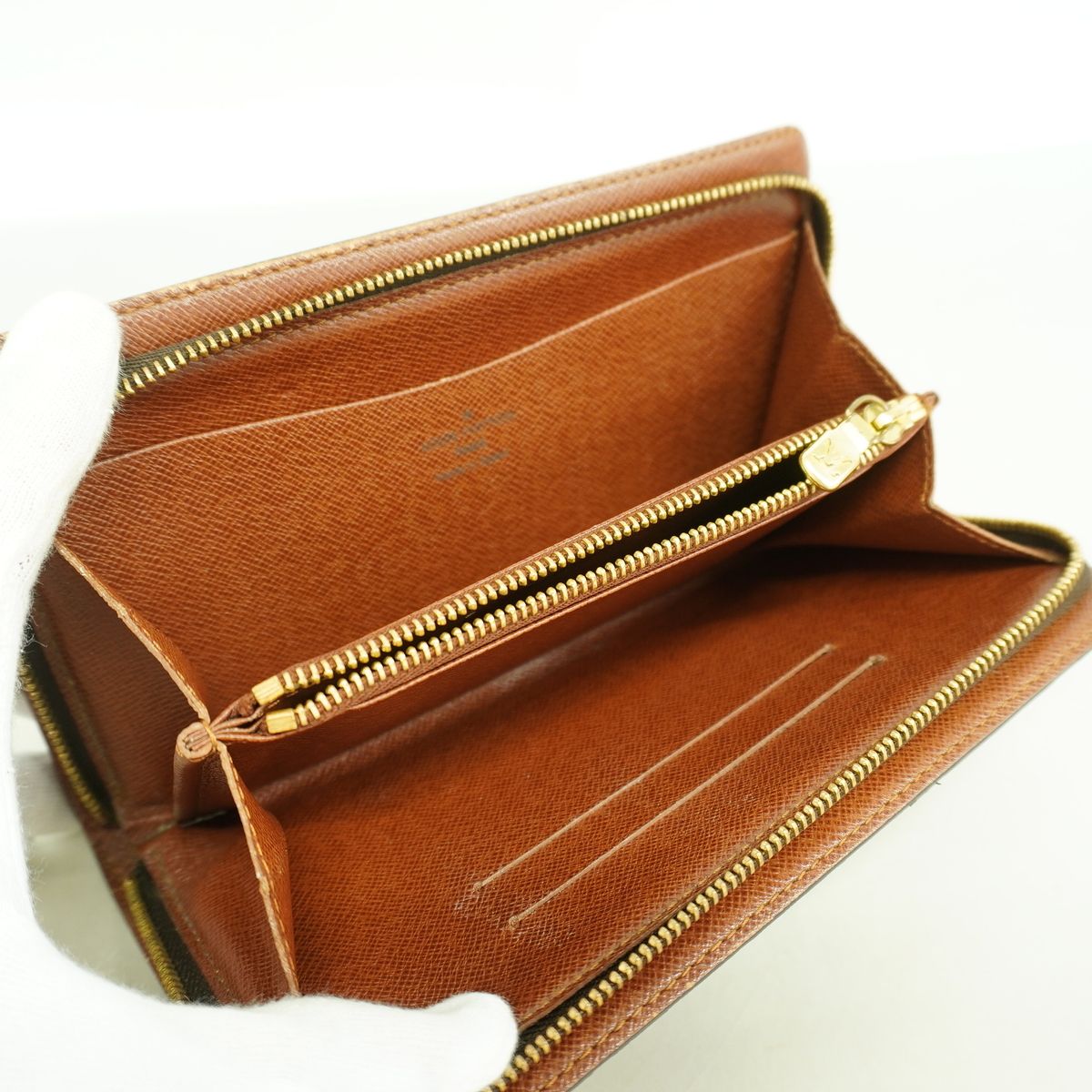 Louis Vuitton Wallet Monogram Porte Monnaie Zip Brown — view 3