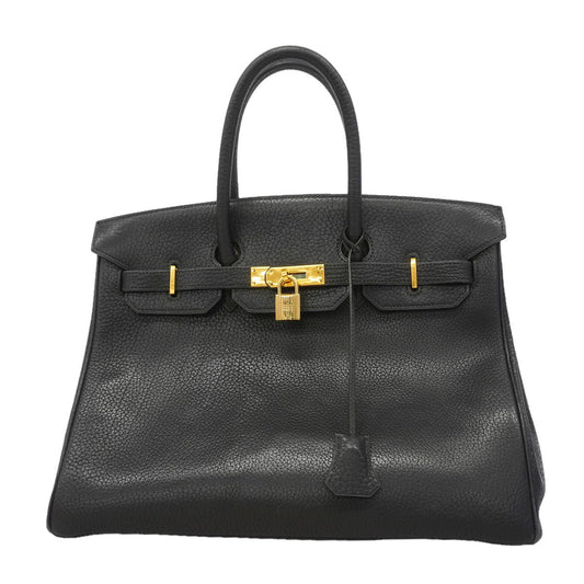 Hermes Handbag Birkin 35 Ardennes Black Gold