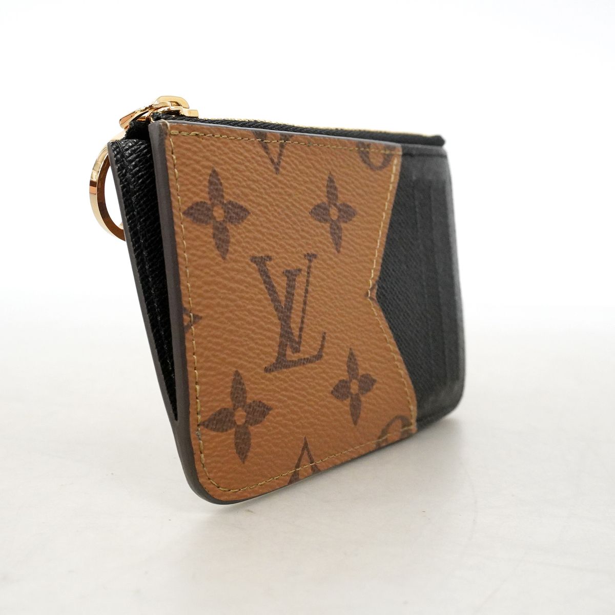 Louis Vuitton Coin Purse Monogram Reverse Card Case Romy Brown Black — view 2