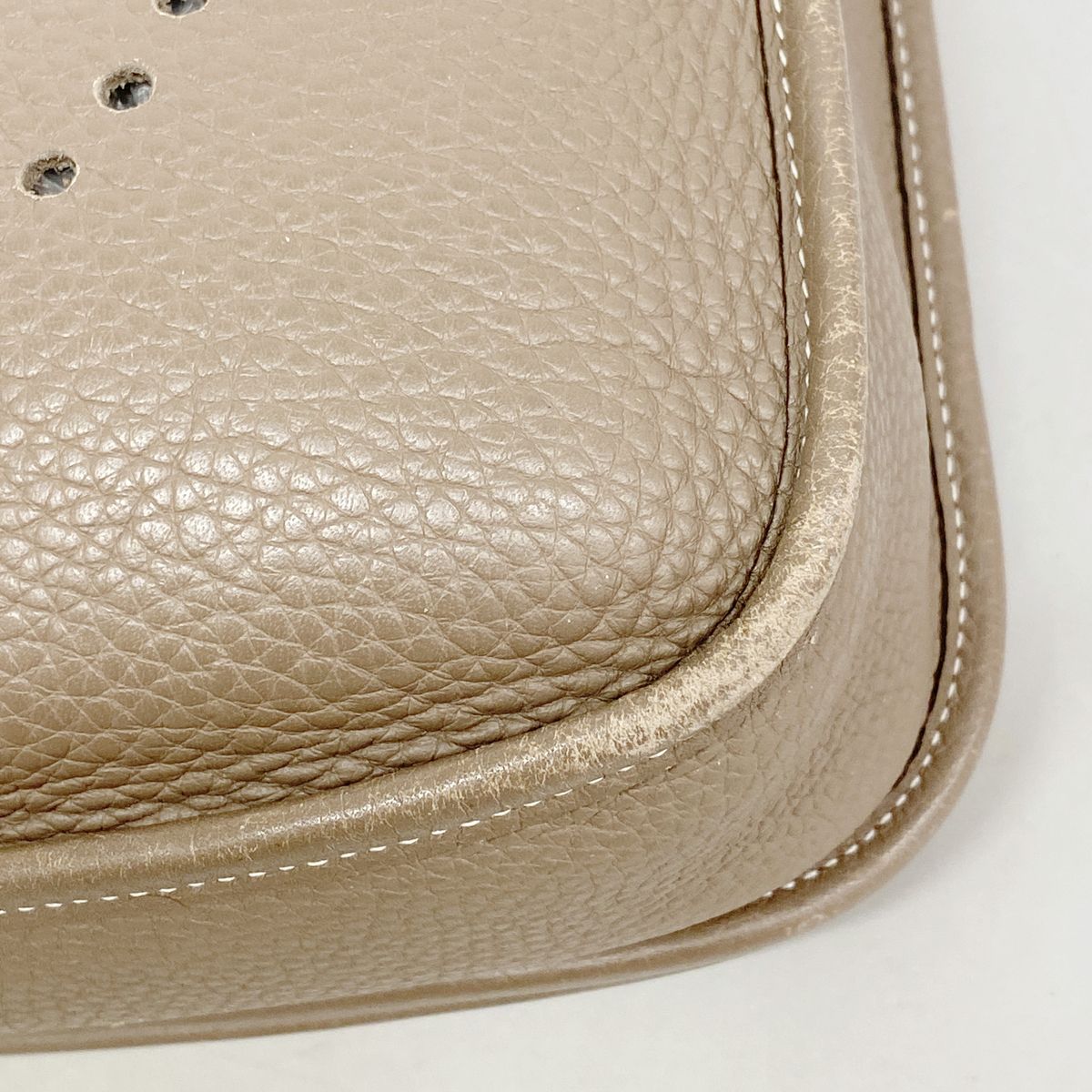 Hermes Shoulder Bag Evelyne Taurillon Clemence Etoupe Silver — view 6