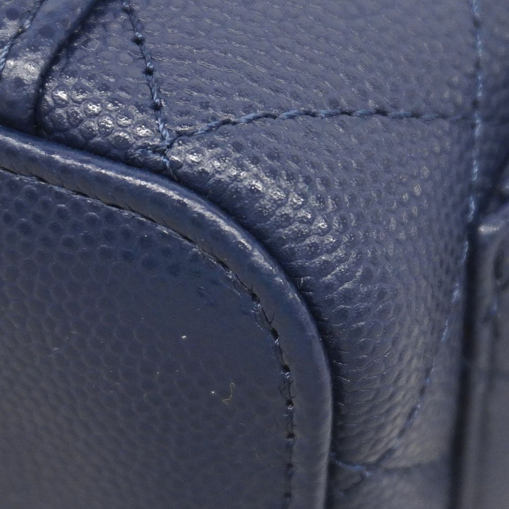 Chanel Handbag Quilted Caviar Leather Blue Gold 2-Way Bag — view 6