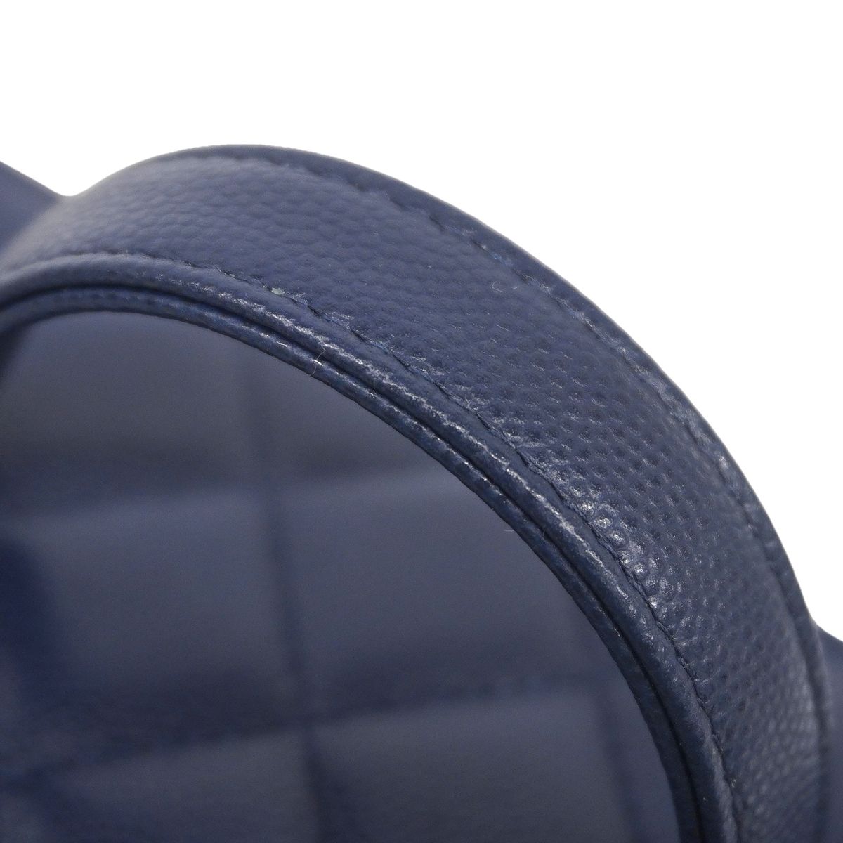 Chanel Handbag Quilted Caviar Leather Blue Gold 2-Way Bag — view 7