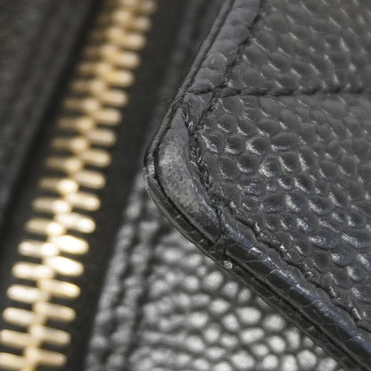 Chanel Chain Tote Bag Quilted Caviar Leather Black Gold — view 7