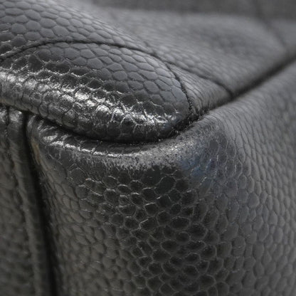 Chanel Chain Tote Bag Quilted Caviar Leather Black Gold — view 6