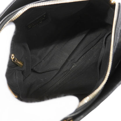 Chanel Chain Tote Bag Quilted Caviar Leather Black Gold — view 4