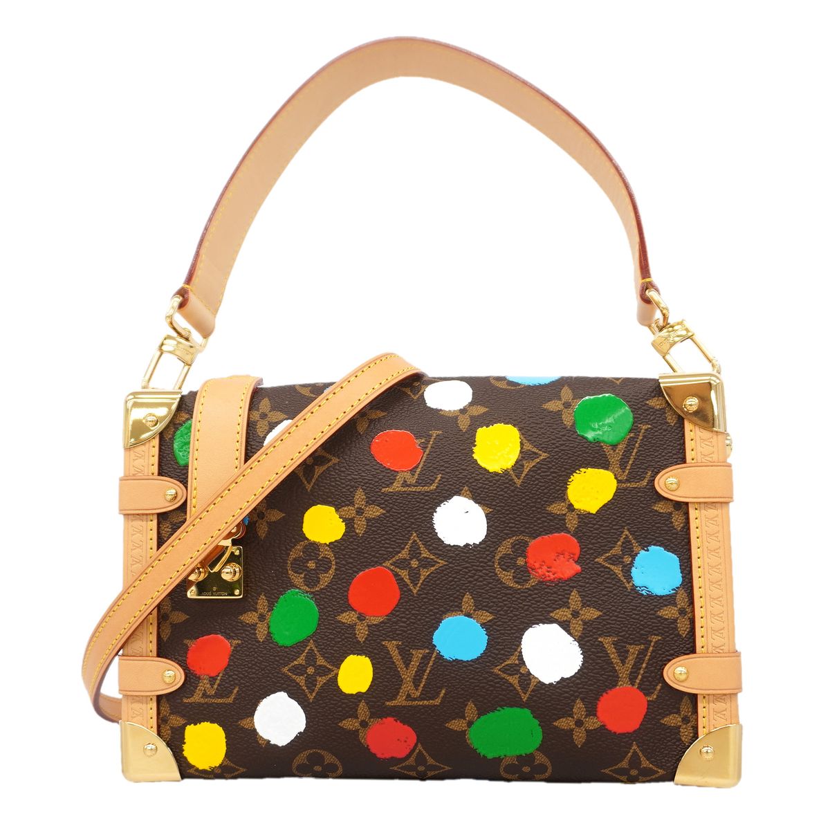 Louis Vuitton Handbag Monogram Painted Dot Yayoi Kusama Side Trunk Brown