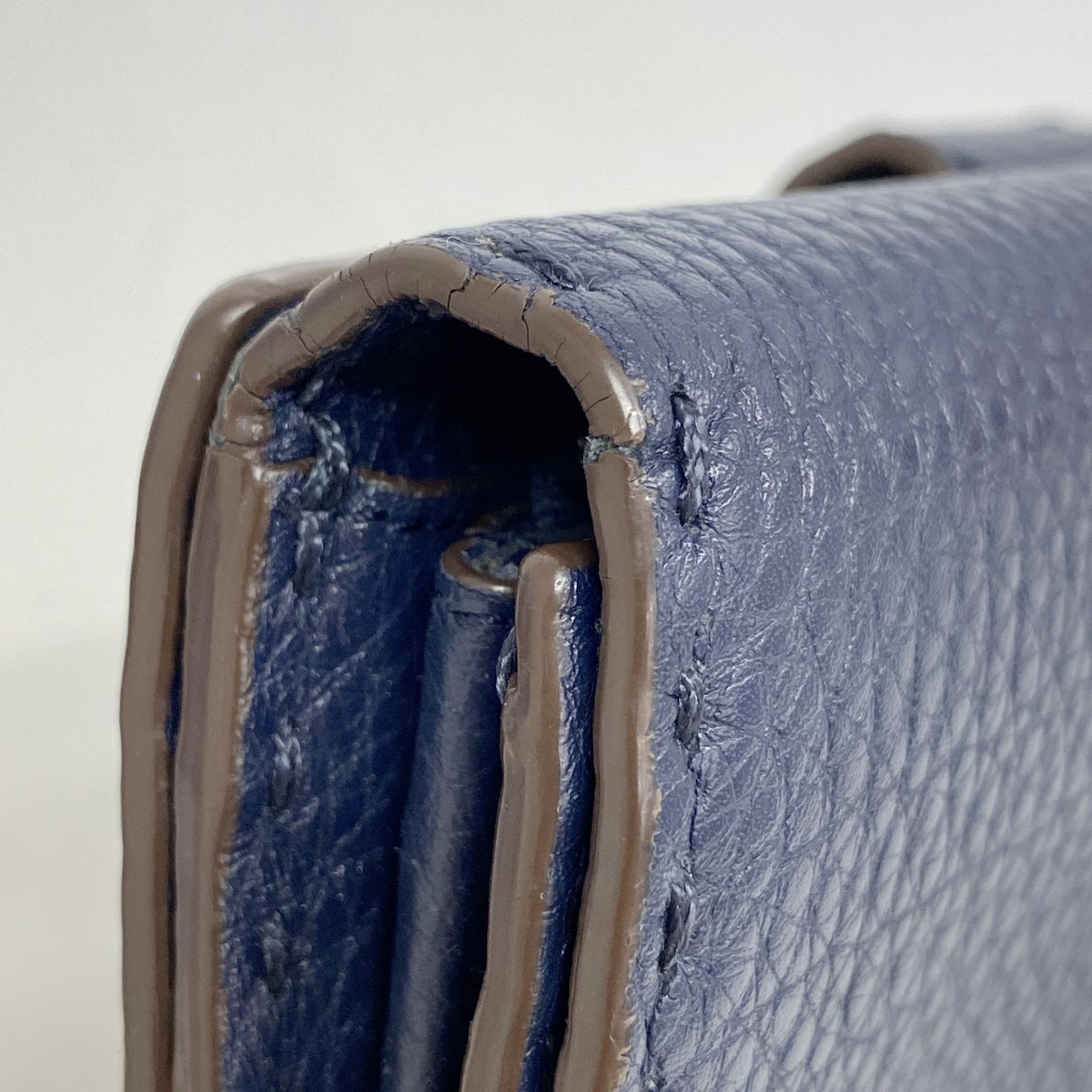 Fendi Wallet Selleria Peekaboo Leather Navy Silver — view 5