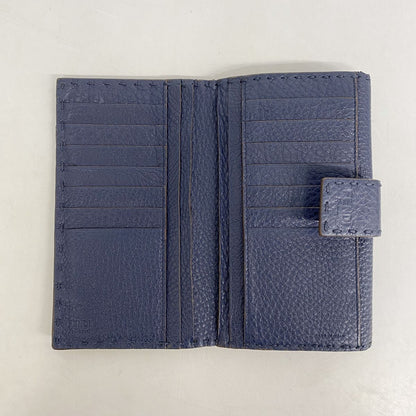 Fendi Wallet Selleria Peekaboo Leather Navy Silver — view 3