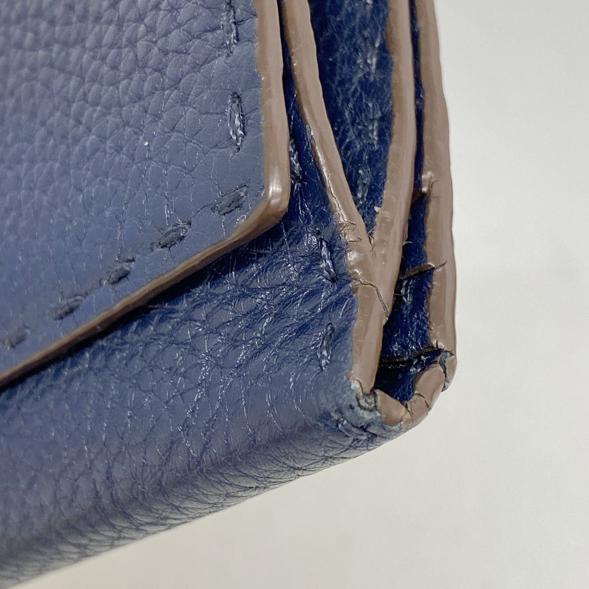 Fendi Wallet Selleria Peekaboo Leather Navy Silver — view 6