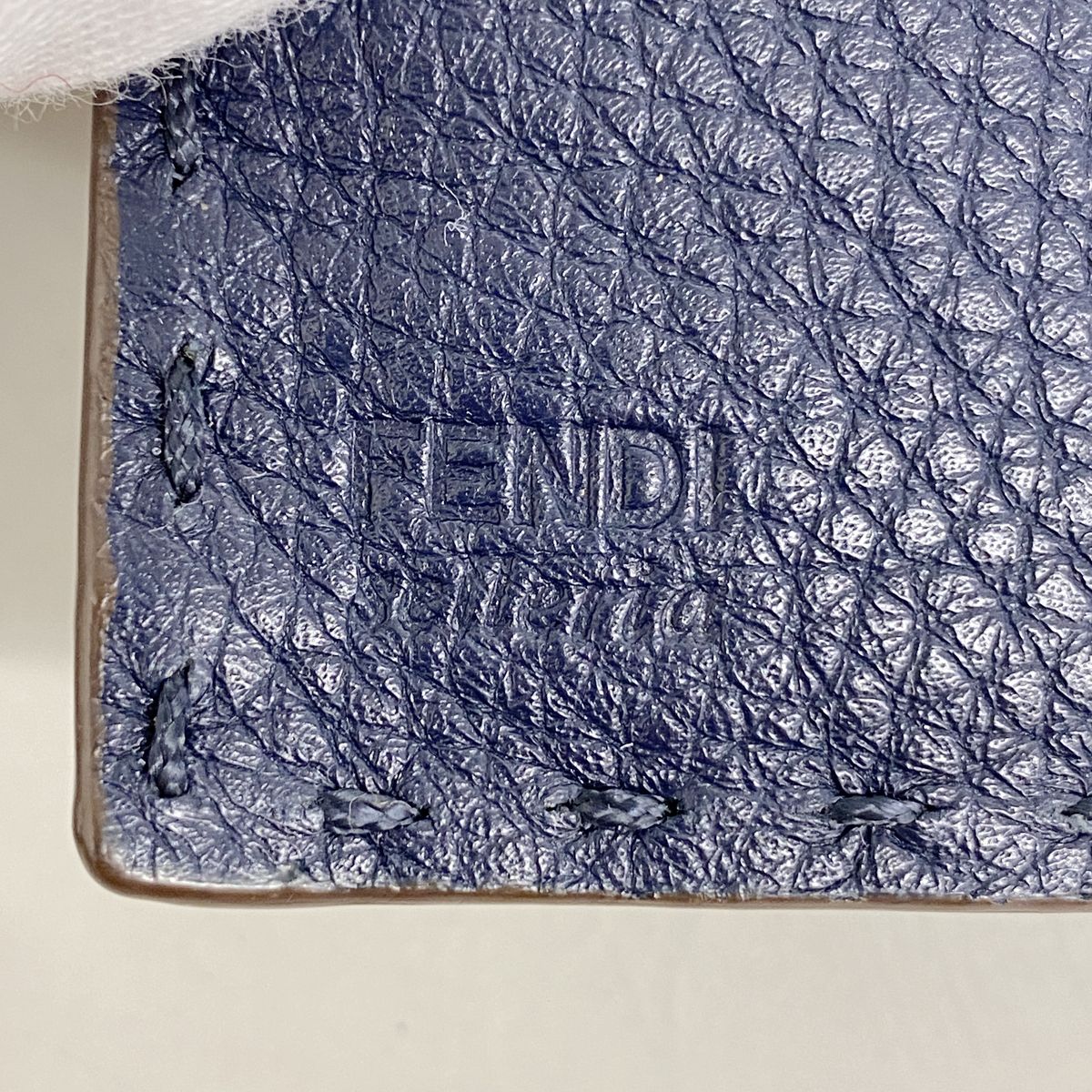 Fendi Wallet Selleria Peekaboo Leather Navy Silver — view 4