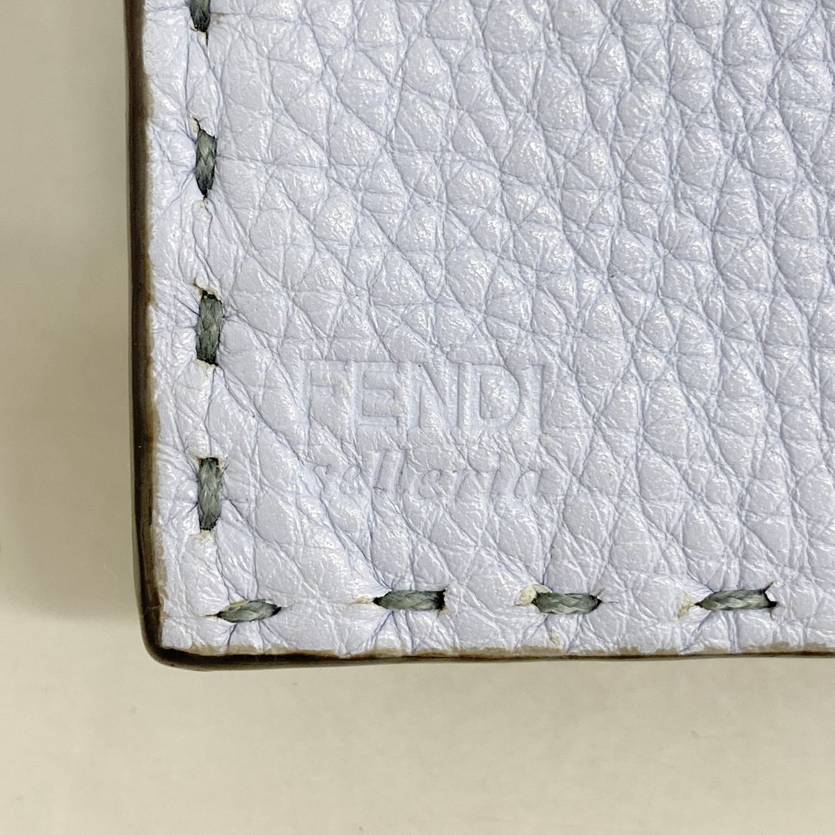 Fendi Wallet Selleria Peekaboo Leather Blue Silver — view 4