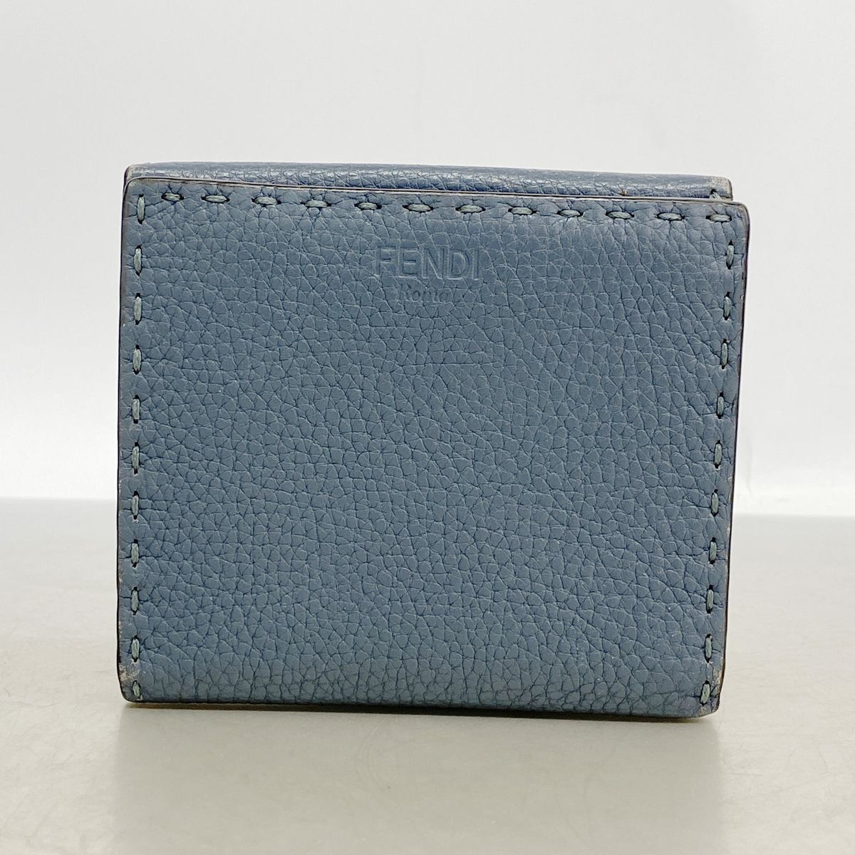 Fendi Wallet Selleria Peekaboo Leather Blue Silver — view 8