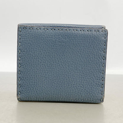 Fendi Wallet Selleria Peekaboo Leather Blue Silver — view 8