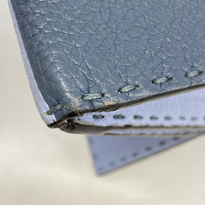 Fendi Wallet Selleria Peekaboo Leather Blue Silver — view 7