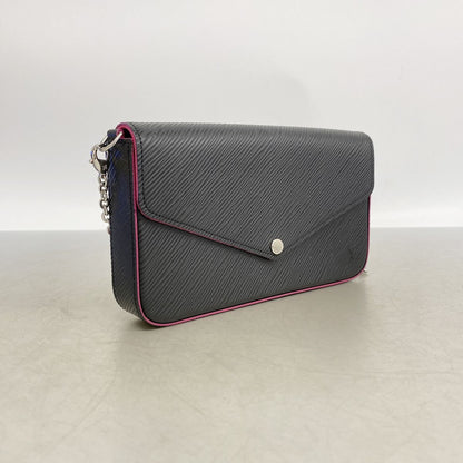 Louis Vuitton Wallet on Chain Epi Pochette Felicie Noir Hot Pink Shoulder Bag — view 2