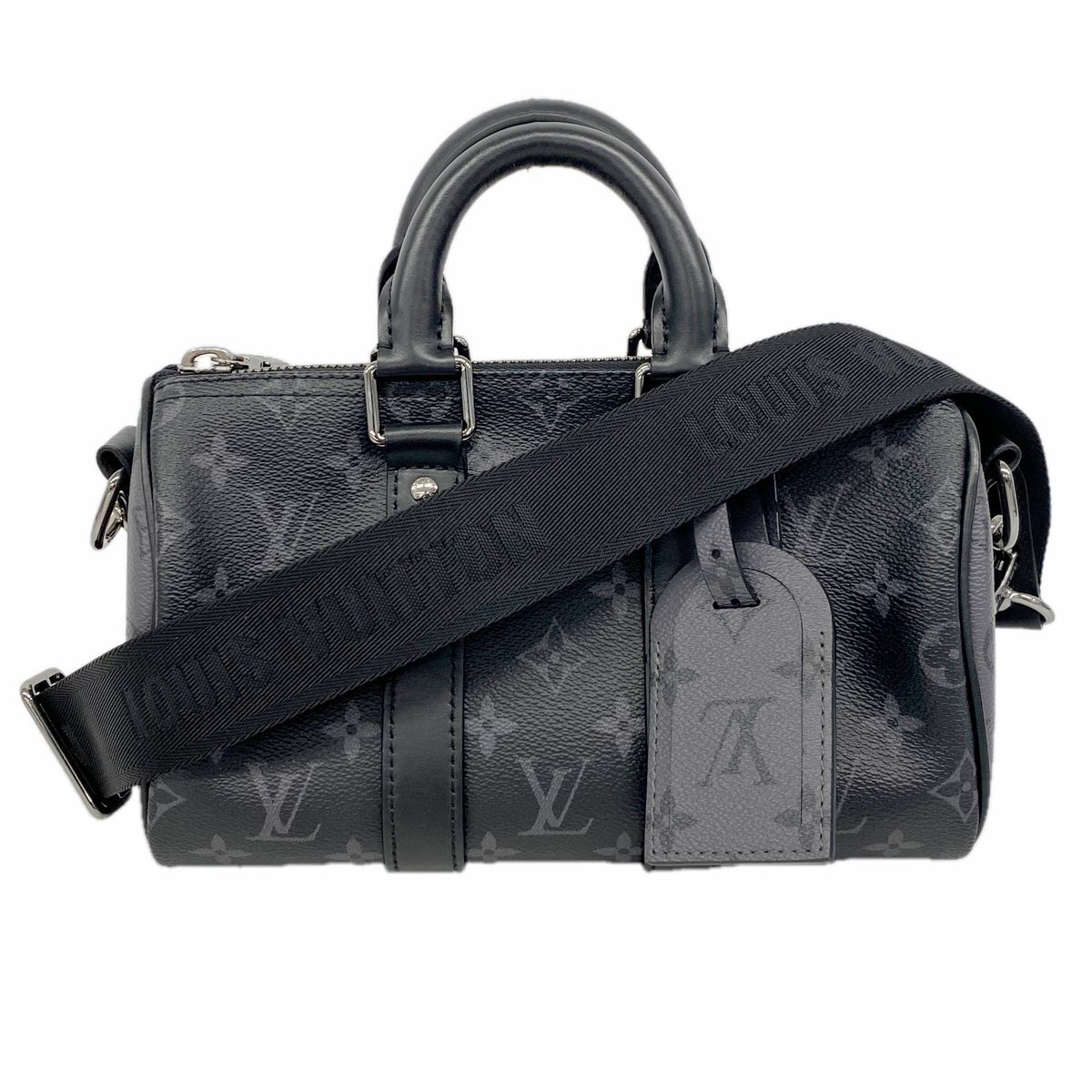 Louis Vuitton Handbag Monogram Eclipse Keepall Bandouliere 25 Black 2-Way Bag