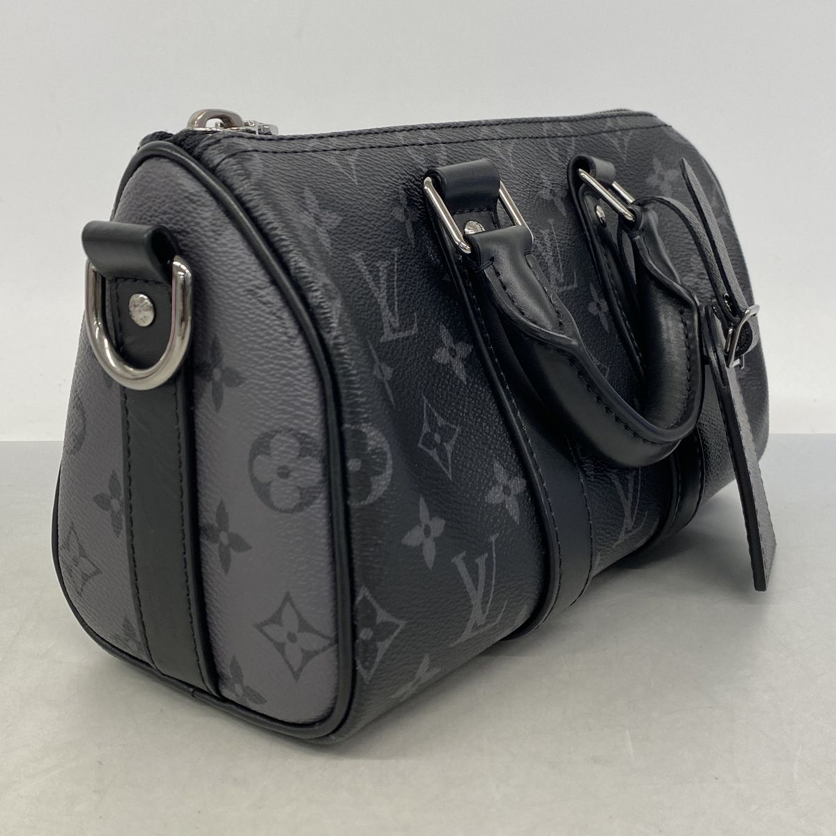Louis Vuitton Handbag Monogram Eclipse Keepall Bandouliere 25 Black 2-Way Bag — view 2